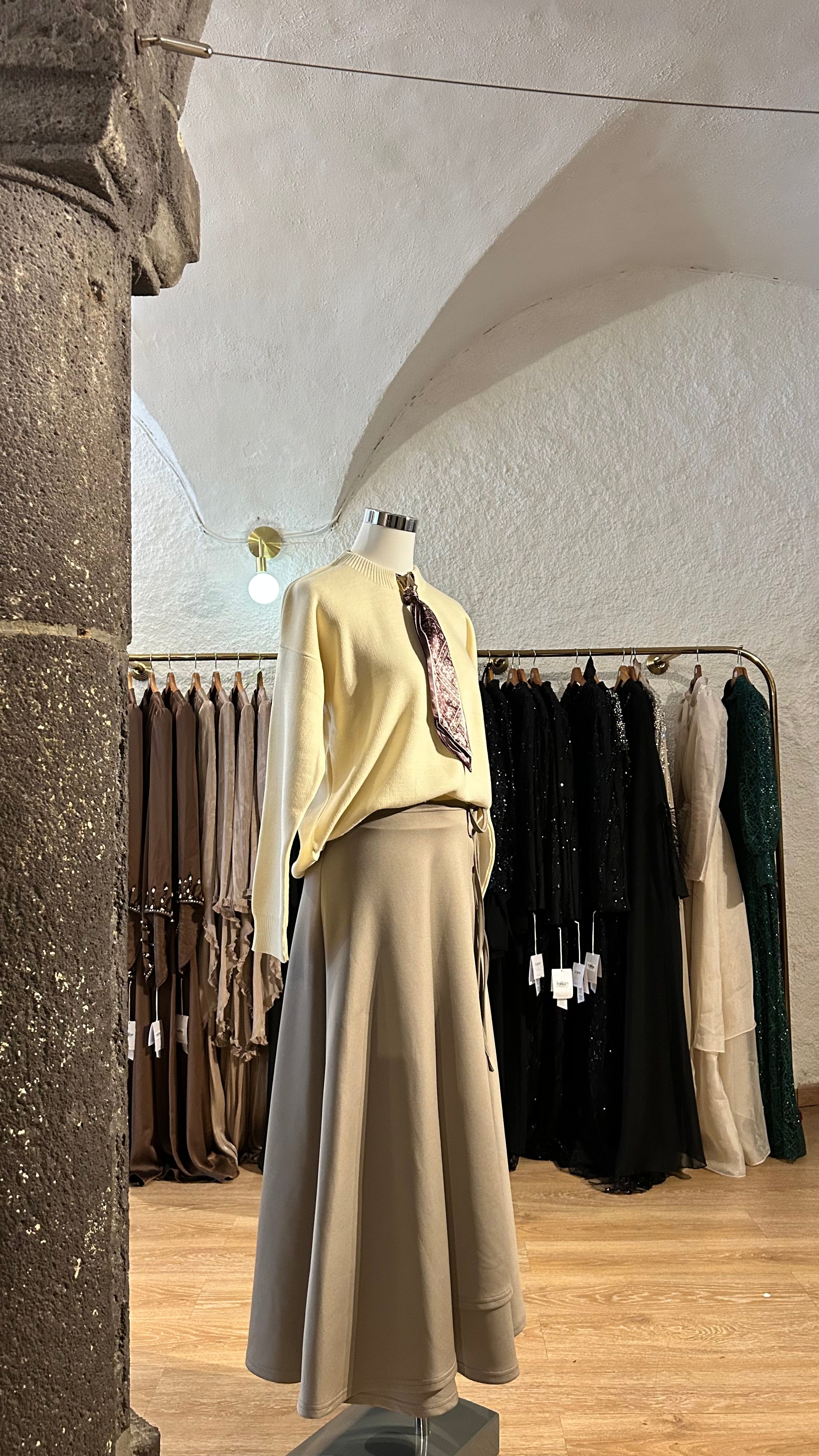 Jupe Portefeuille Beige