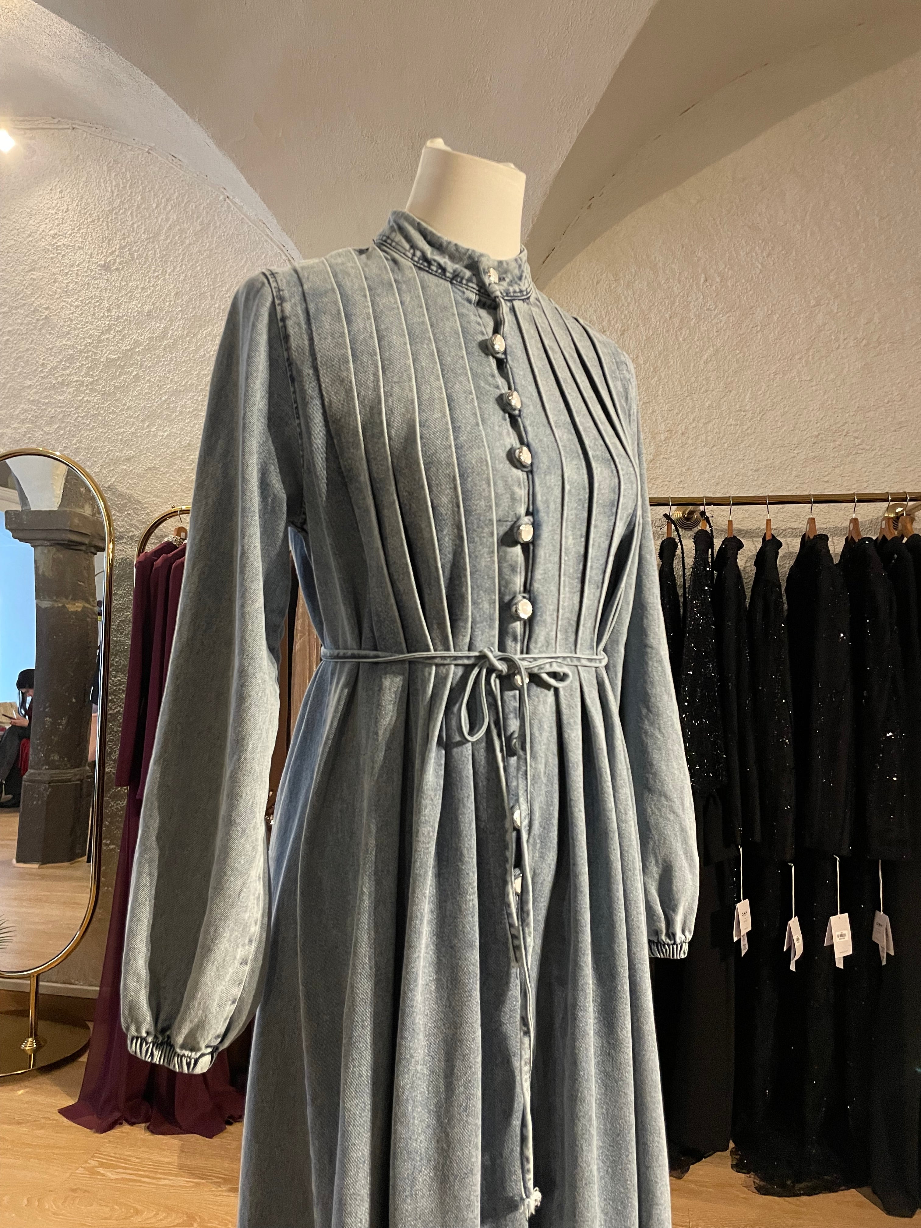 Robe Plissé en Jean