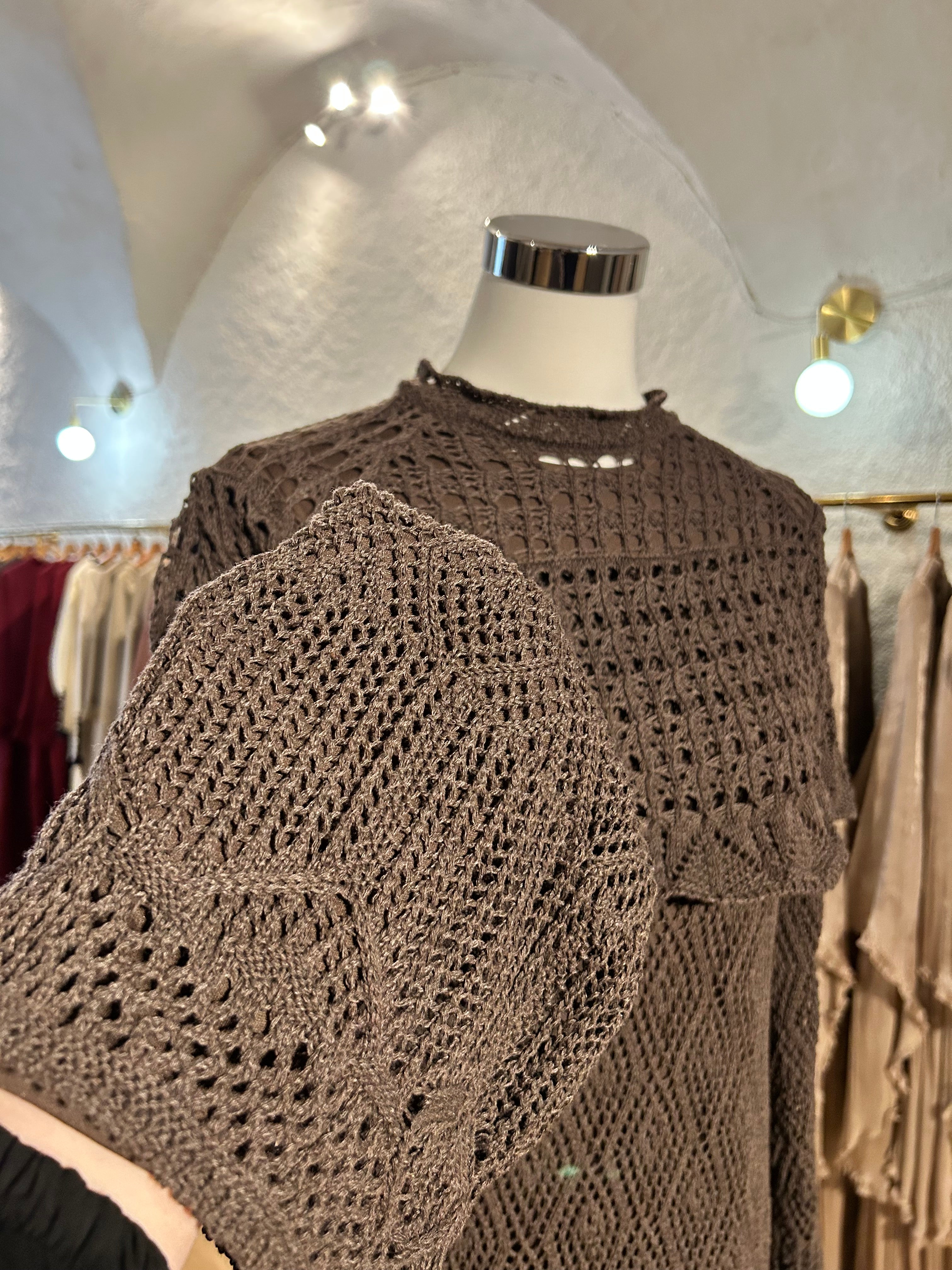 Robe Marron Dentelle