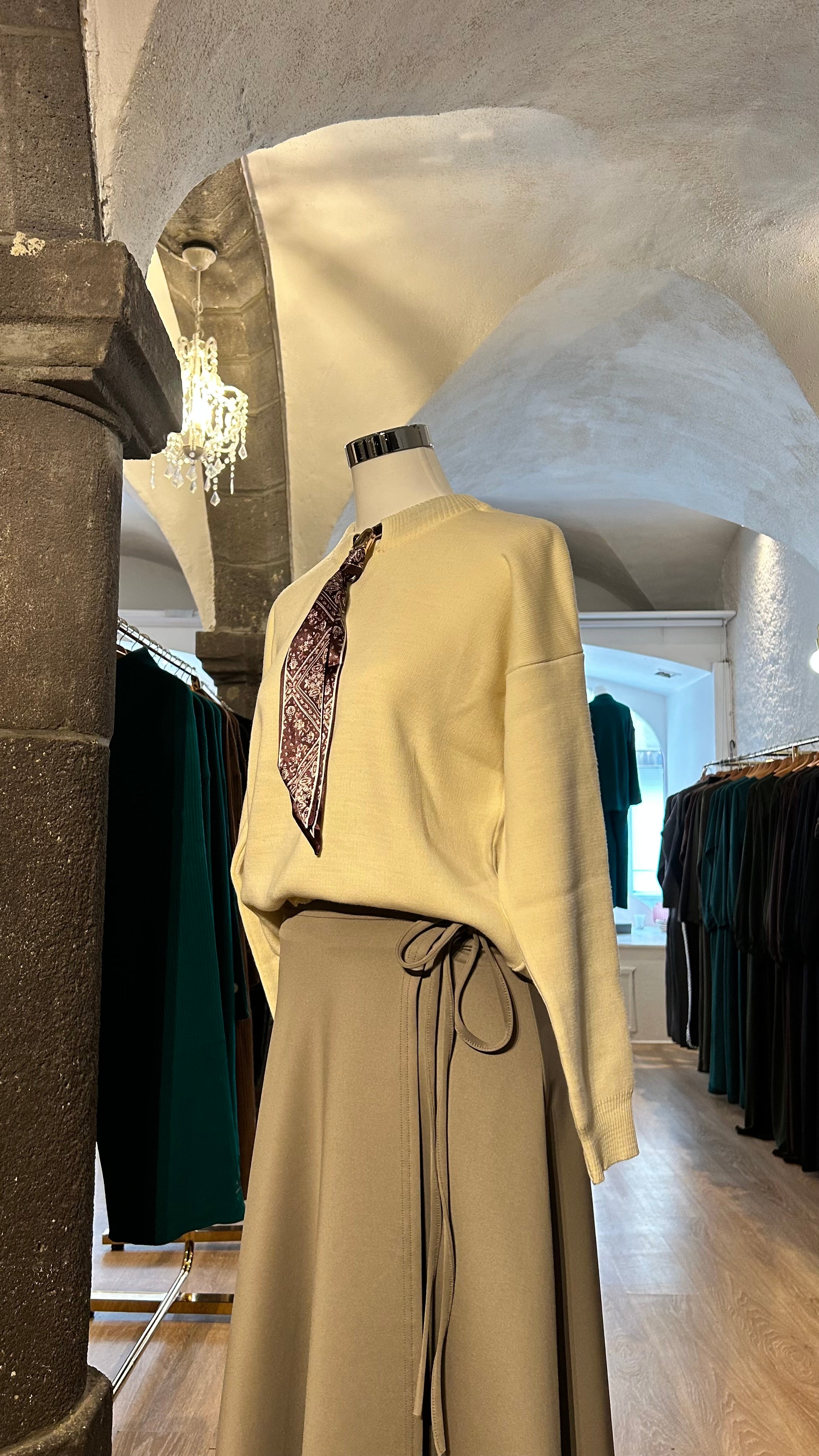 Jupe Portefeuille Beige