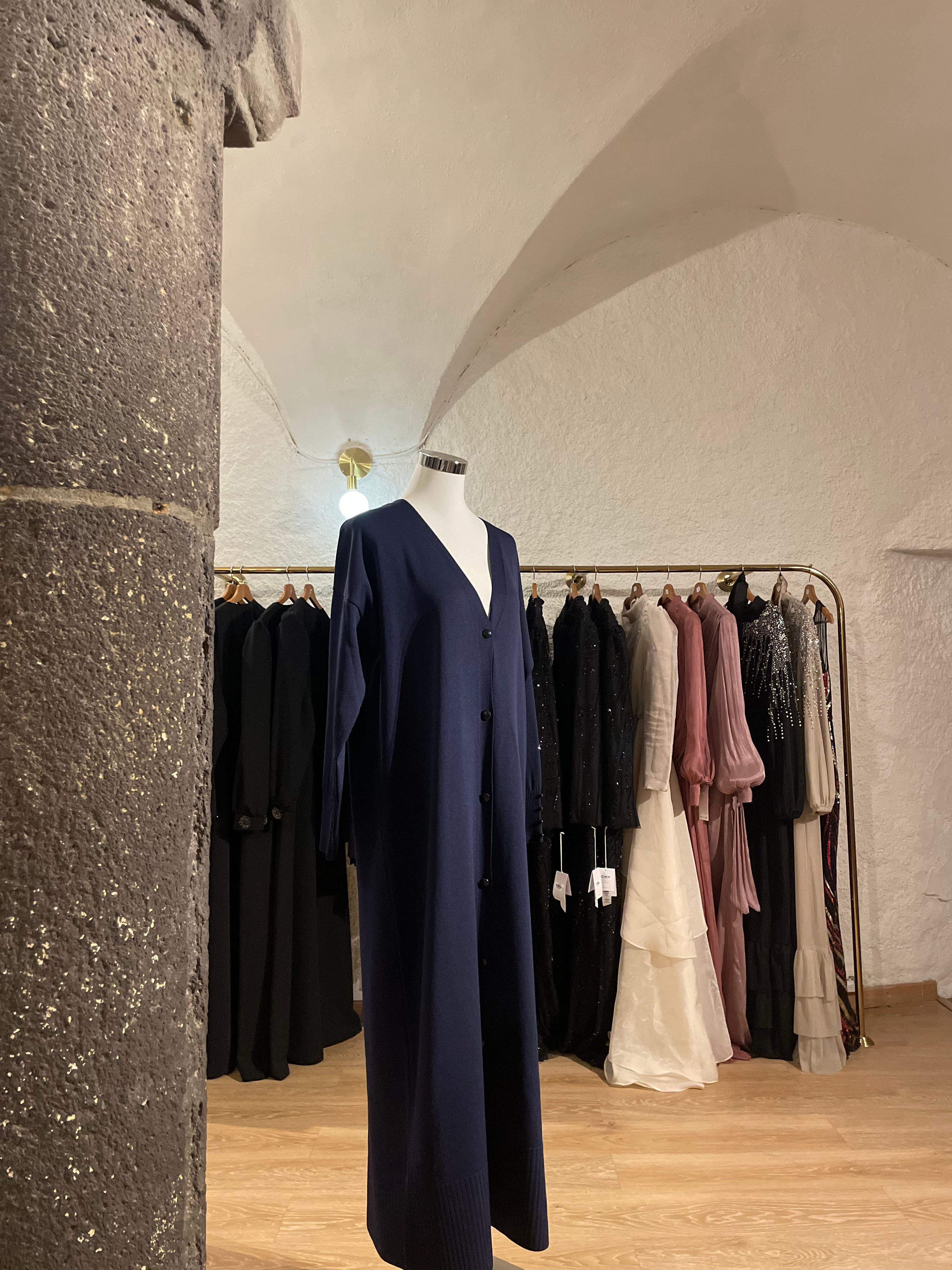 Cardigan Long Bleu Marine