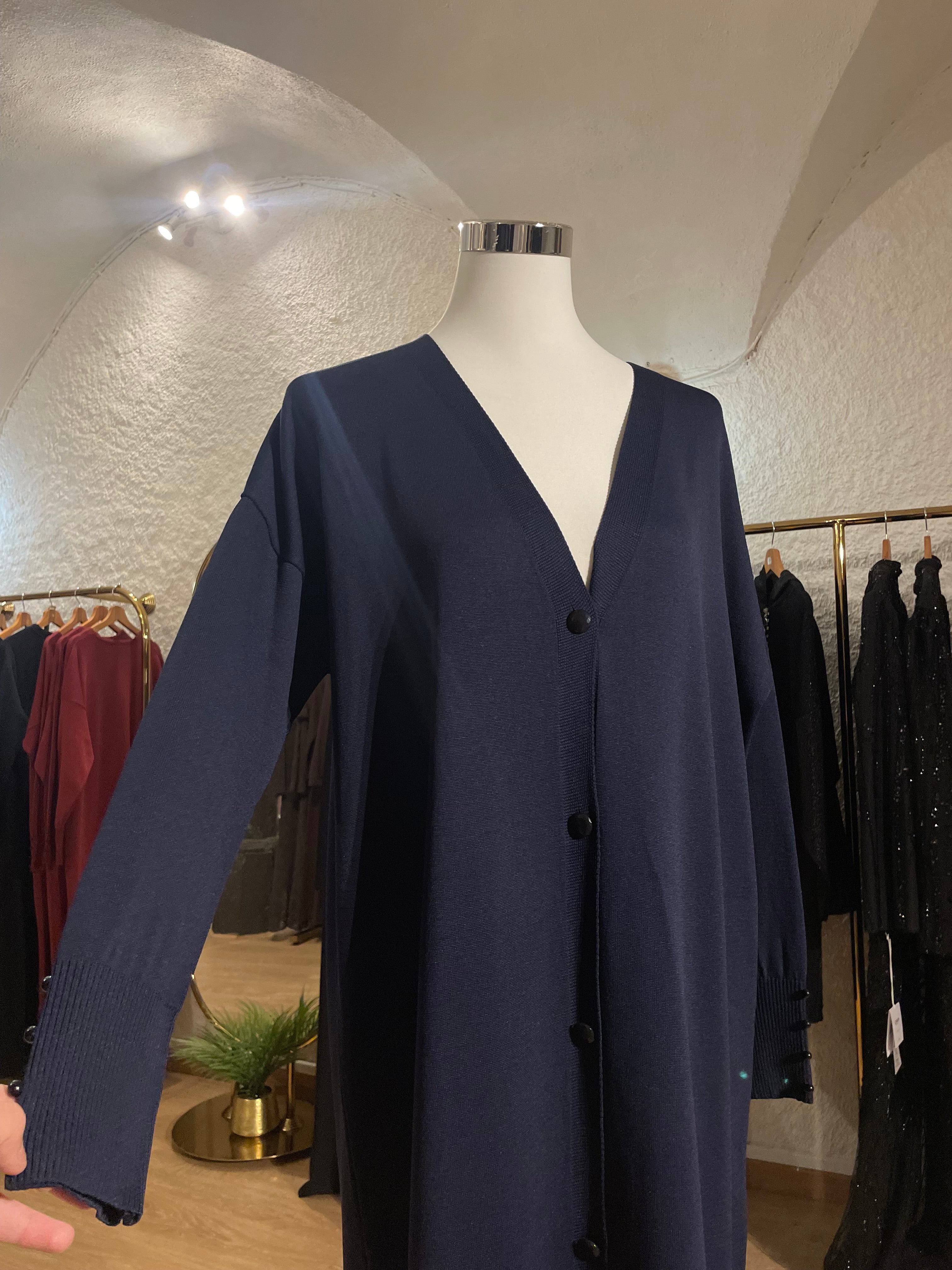 Cardigan Long Bleu Marine