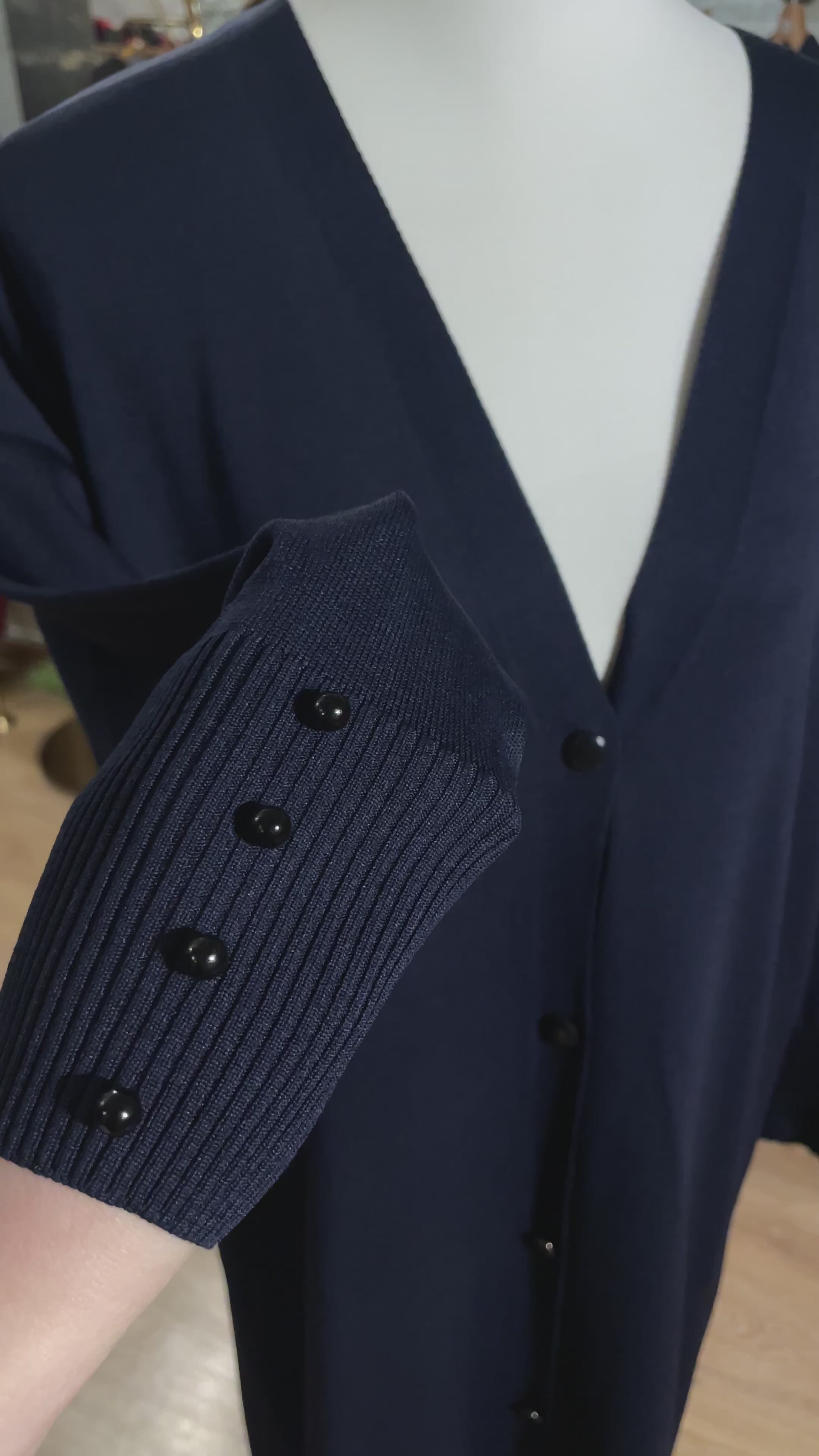 Cardigan Long Bleu Marine